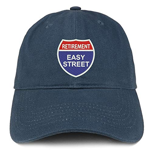Trendy Apparel Shop Retirement Easy Street Soft Crown 100% Brushed Cotton Cap