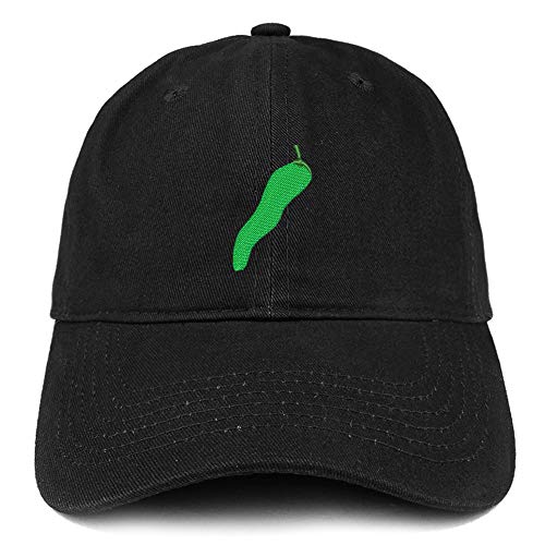 Trendy Apparel Shop Jalapeno Pepper Embroidered Soft Crown 100% Brushed Cotton Cap