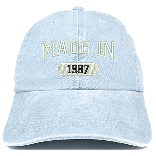 Trendy Apparel Shop Made in 1987 Embroidered 34th Birthday Washed Baseball Cap