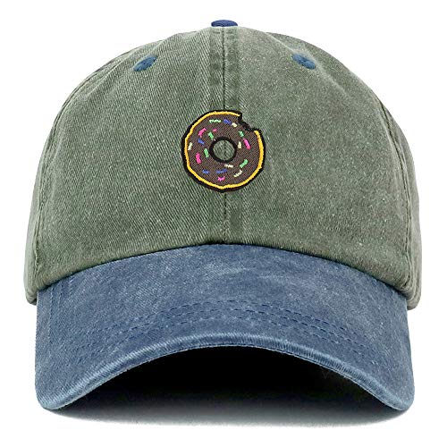 Trendy Apparel Shop Donut Patch Pigment Dyed Washed Two Tone Baseball Cap