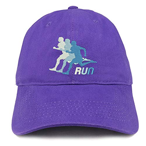 Trendy Apparel Shop Running Embroidered Soft Crown 100% Brushed Cotton Cap