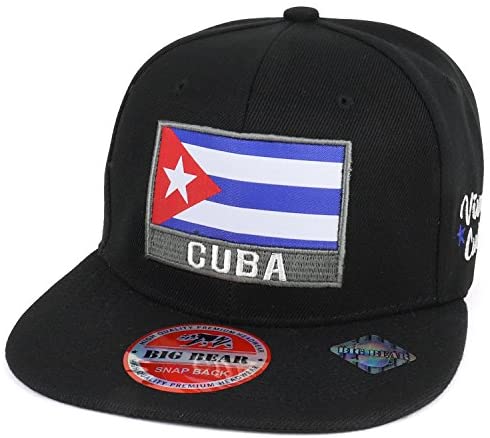 Trendy Apparel Shop Viva Cuba Flag Patch Embroidered Flat Bill Snapback Cap