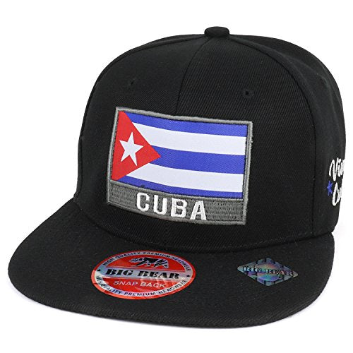 Trendy Apparel Shop Viva Cuba Flag Patch Embroidered Flat Bill Snapback Cap