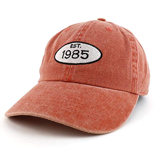 Trendy Apparel Shop 35th Birthday Established 1986 Washed Cotton Adjustable Cap