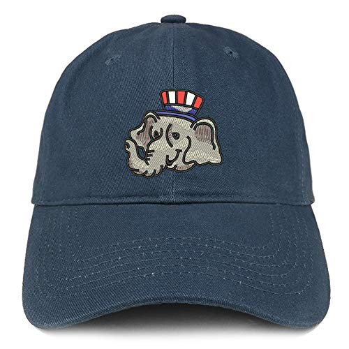 Trendy Apparel Shop Republican Elephant Embroidered Unstructured Cotton Dad Hat