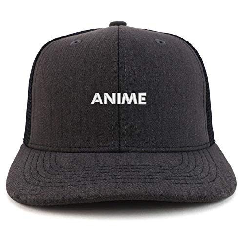 Trendy Apparel Shop Anime Cotton Two Tone Mesh Back Trucker Baseball Cap
