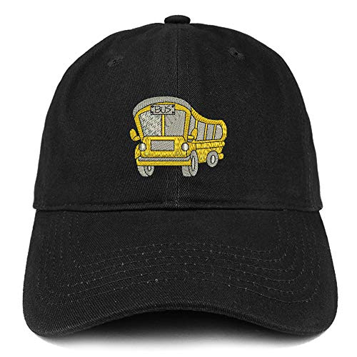 Trendy Apparel Shop School Bus Embroidered Soft Crown 100% Brushed Cotton Cap