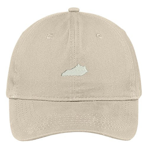 Trendy Apparel Shop Kentucky State Map Embroidered Low Profile Soft Cotton Brushed Baseball Cap
