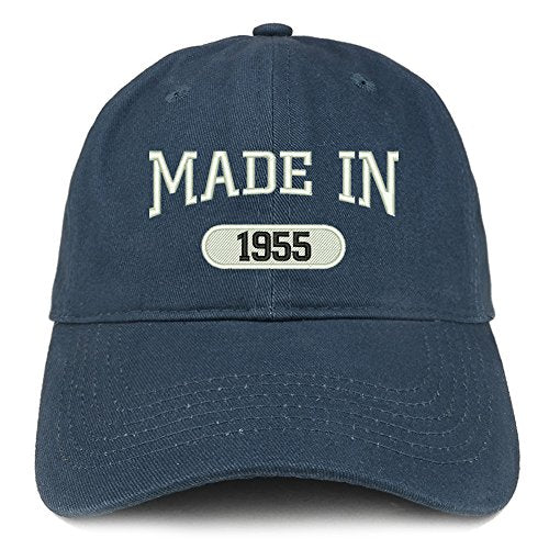 Trendy Apparel Shop Made in 1955 Embroidered 66th Birthday Brushed Cotton Cap