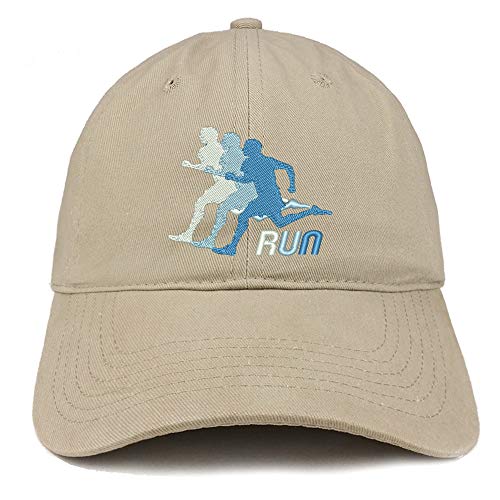 Trendy Apparel Shop Running Embroidered Soft Crown 100% Brushed Cotton Cap