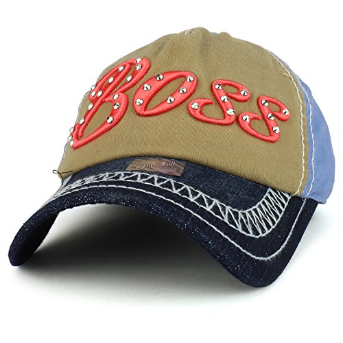 Trendy Apparel Shop Boss 3D Embroidered Stitch Multi Color Baseball Cap
