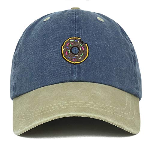 Trendy Apparel Shop Donut Patch Pigment Dyed Washed Two Tone Baseball Cap