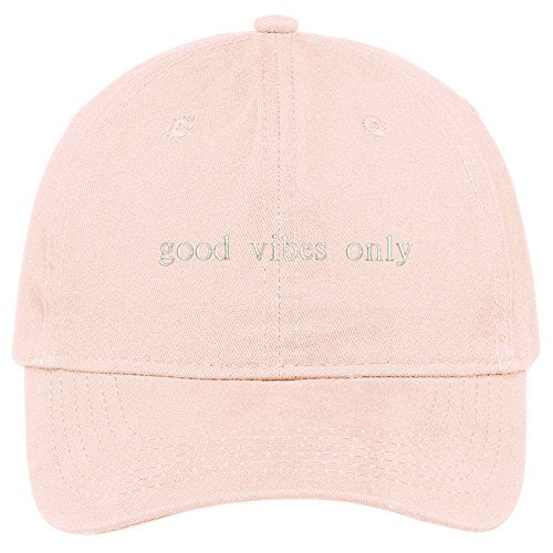 Trendy Apparel Shop Good Vibes Only Embroidered 100% Cotton Adjustable Cap