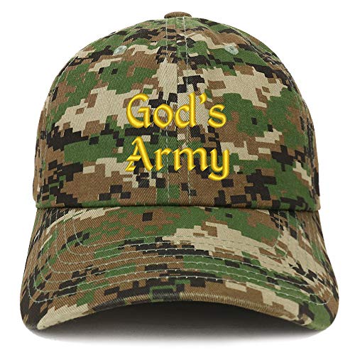 Trendy Apparel Shop God's Army Embroidered Soft Crown 100% Brushed Cotton Cap