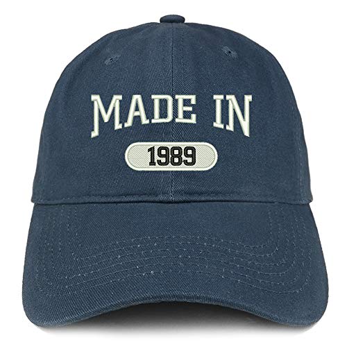 Trendy Apparel Shop Made in 1989 Embroidered 32nd Birthday Brushed Cotton Cap