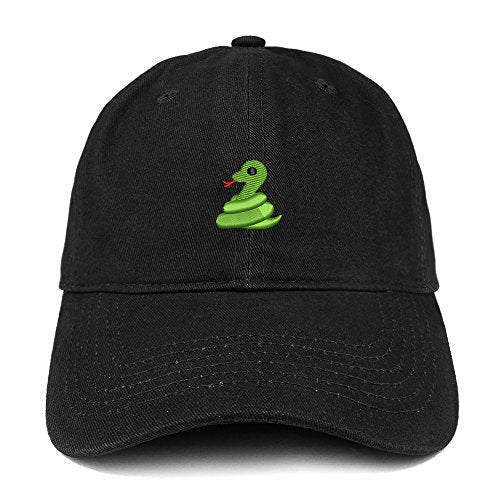 Trendy Apparel Shop Snake Emoticon Embroidered 100% Soft Brushed Cotton Low Profile Cap