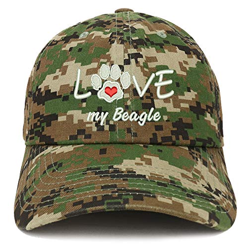 Trendy Apparel Shop I Love My Beagles Embroidered Soft Crown 100% Brushed Cotton Cap