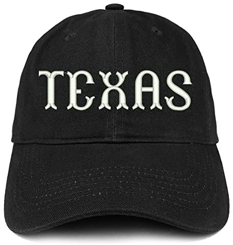 Trendy Apparel Shop Texas Western Font Embroidered Cotton Dad Hat
