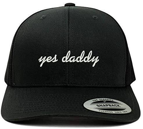 Trendy Apparel Shop Flexfit XXL Yes Daddy Embroidered Retro Trucker Mesh Cap