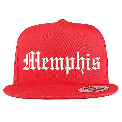 Trendy Apparel Shop Old English Font Memphis City Embroidered 5 Panel Mesh Cap