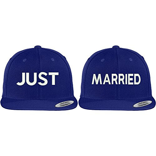 Trendy Apparel Shop Just Married Flat Bill Adjustable Snapback Caps