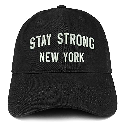 Trendy Apparel Shop Stay Strong New York Embroidered Soft Crown Cotton Cap