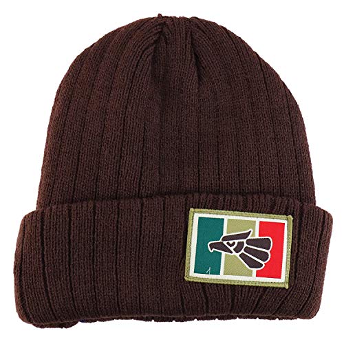 Trendy Apparel Shop Hecho En Mexico Eagle Patch Embroidered Long Cuff Beanie