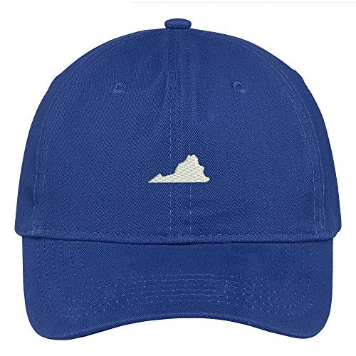 Trendy Apparel Shop Virginia State Map Embroidered Low Profile Soft Cotton Brushed Baseball Cap