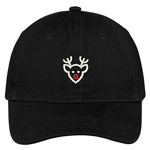 Trendy Apparel Shop Rudolph The Red Nosed Embroidered Soft Cotton Adjustable Cap Dad Hat