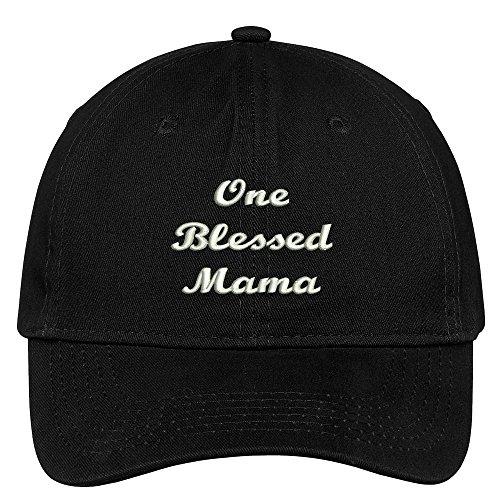Trendy Apparel Shop One Blessed Mama Embroidered Low Profile Soft Cotton Brushed Baseball Cap