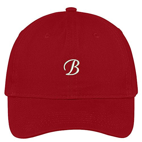 Trendy Apparel Shop Letter B Small Script Font Embroidered Adjustable Cotton Cap