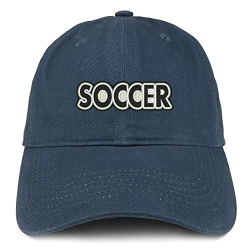 Trendy Apparel Shop Soccer Embroidered Soft Crown 100% Brushed Cotton Cap