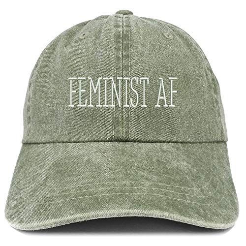 Trendy Apparel Shop Feminist AF Embroidered Cotton Adjustable Washed Cap