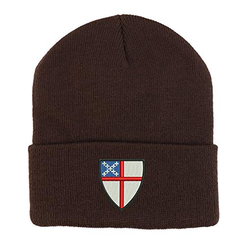 Trendy Apparel Shop Episcopal Shield Embroidered Winter Long Cuff Beanie