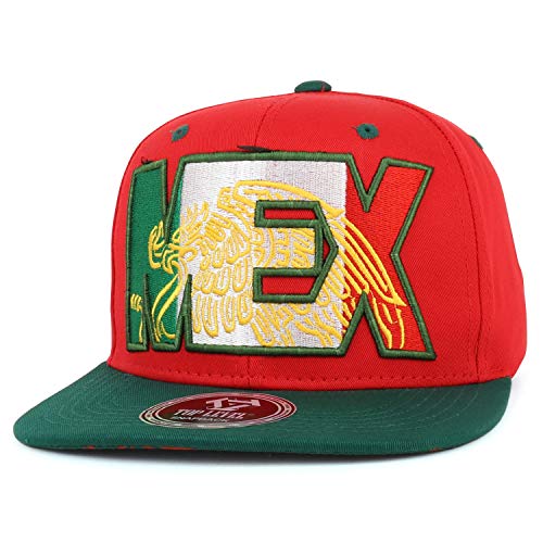 Trendy Apparel Shop Mexico Coat of Arms Symbol 3D Embroidered Flatbill Snapback Cap