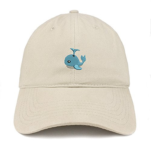 Trendy Apparel Shop Spouting Whale Emoticon Embroidered 100% Soft Brushed Cotton Low Profile Cap