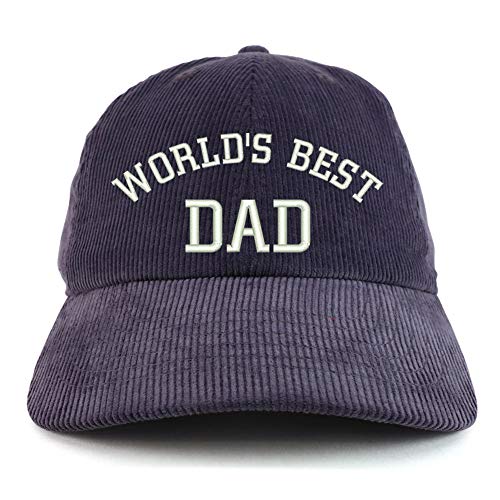Trendy Apparel Shop World's Best Dad Cotton Corduroy Unstructured Baseball Cap