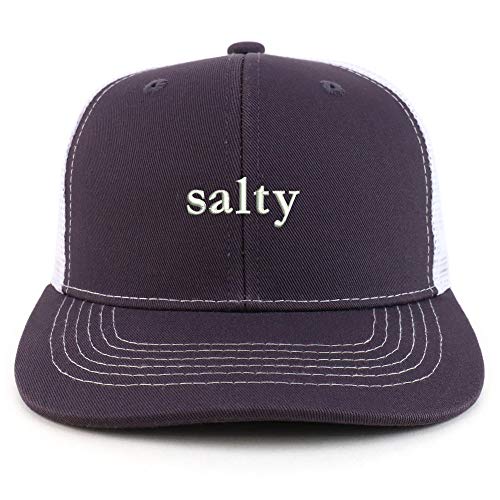 Trendy Apparel Shop Salty Embroidered Cotton Two Tone Trucker Baseball Cap