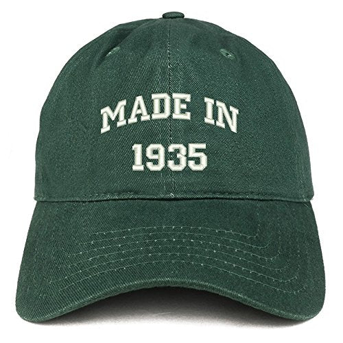 Trendy Apparel Shop Made in 1935 Text Embroidered 86th Birthday Brushed Cotton Cap