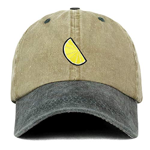 Trendy Apparel Shop Lemon Patch Pigment Dyed Washed Two Tone Baseball Cap