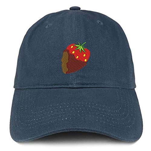 Trendy Apparel Shop Chocolate Dipped Strawberry Soft Crown 100% Brushed Cotton Cap