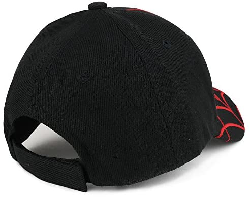 Trendy Apparel Shop Youth Spider Web and Eyes Embroidered Structured Baseball Cap