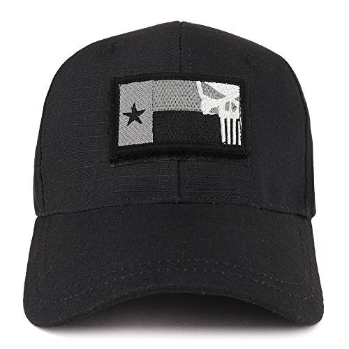 Trendy Apparel Shop Youth Punisher Skull Texas State Flag Patch Tactical Cap