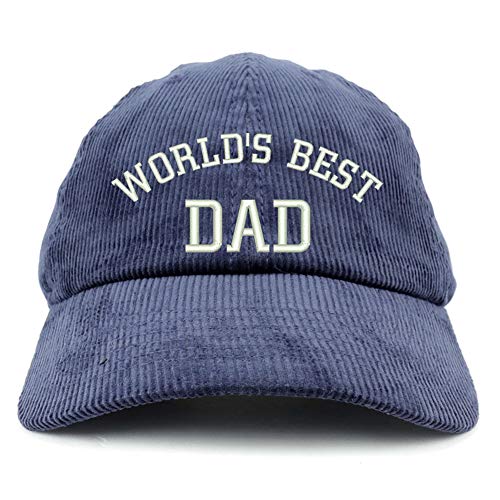 Trendy Apparel Shop World's Best Dad Cotton Corduroy Unstructured Baseball Cap