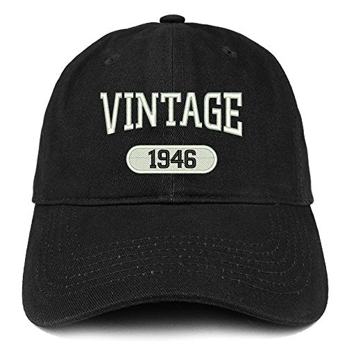 Trendy Apparel Shop Vintage 1946 Embroidered 75th Birthday Relaxed Fitting Cotton Cap