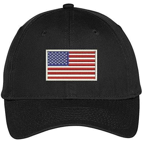 Trendy Apparel Shop US American Flag White Embroidered Baseball Cap