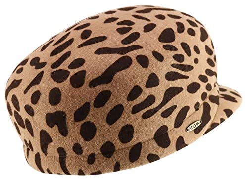 Trendy Apparel Shop Leopard Animal Printed Wool Felt Cadet Cabbie Newsboy Cap