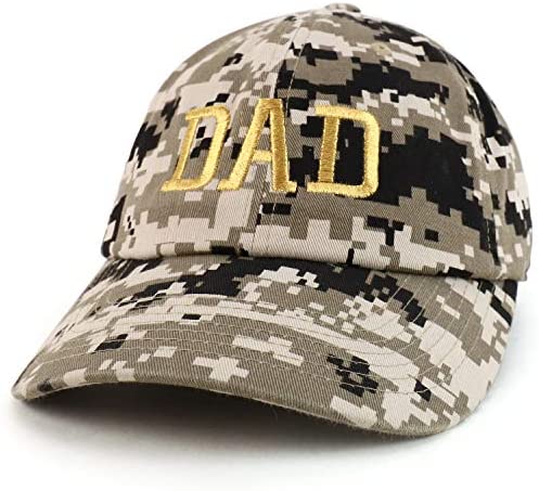 Trendy Apparel Shop DAD Capital Gold Thread Embroidered Soft Crown 100% Brushed Cotton Cap