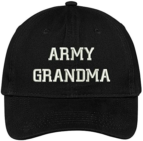 Trendy Apparel Shop Army Grandma Embroidered Soft Crown 100% Brushed Cotton Cap