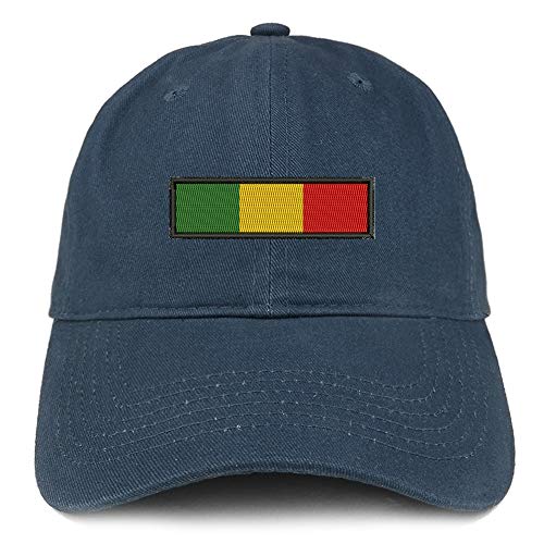 Trendy Apparel Shop Africa Green Yellow RED Flag Embroidered Soft Crown 100% Brushed Cotton Cap
